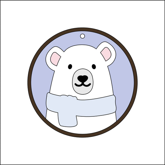 10cm Polar Bear Round Bauble
