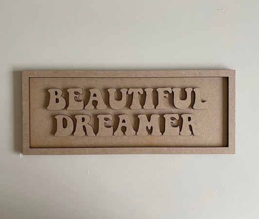 30cm Beautiful Dreamer Rectangle Sign