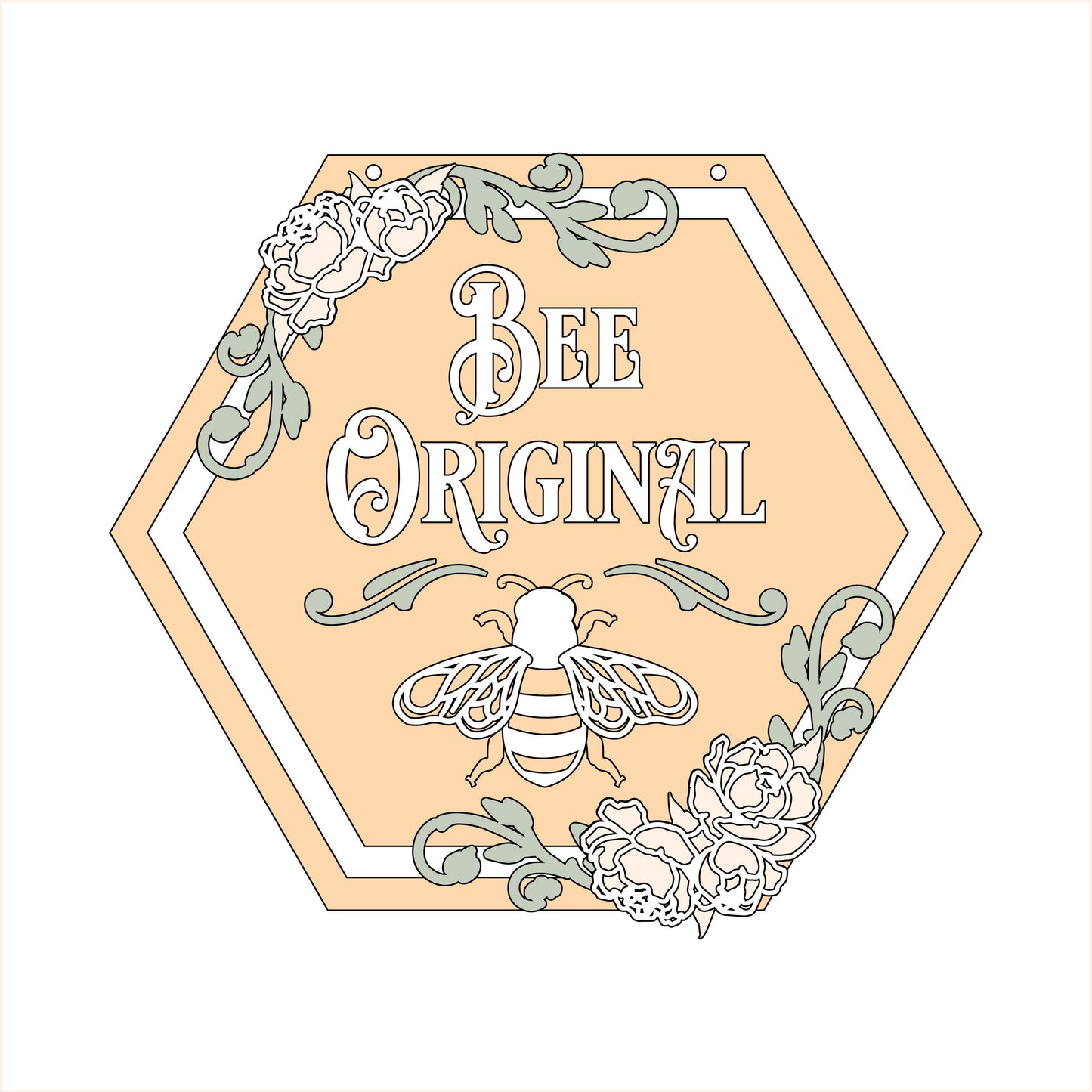 20cm Bee Original Hexagon Sign