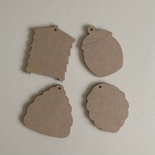 Set Of 4 Bee Themed Shapes