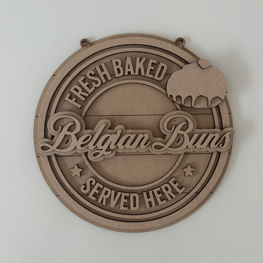 20cm Belgian Buns Sign
