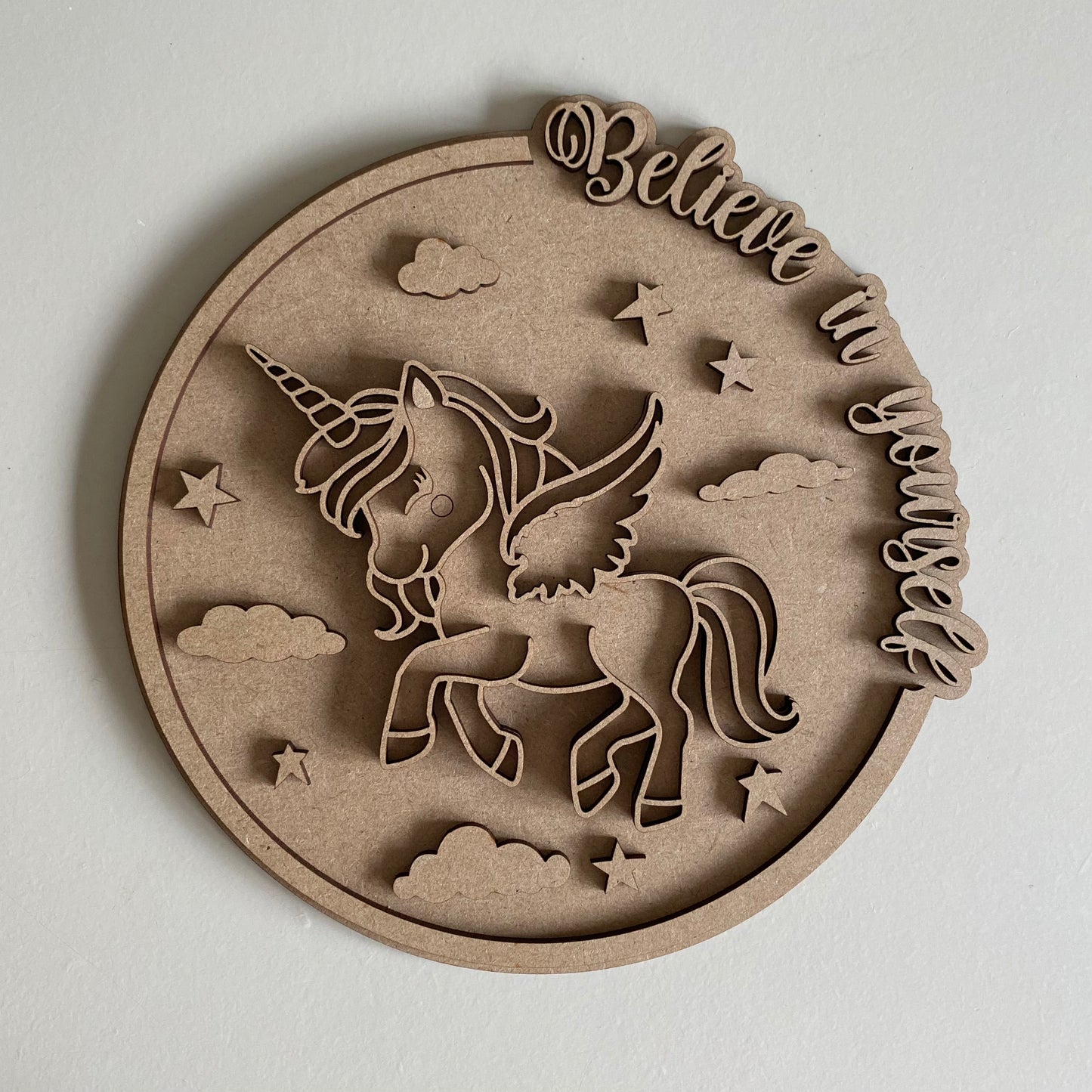 20cm Believe In Yourself Unicorn Sign