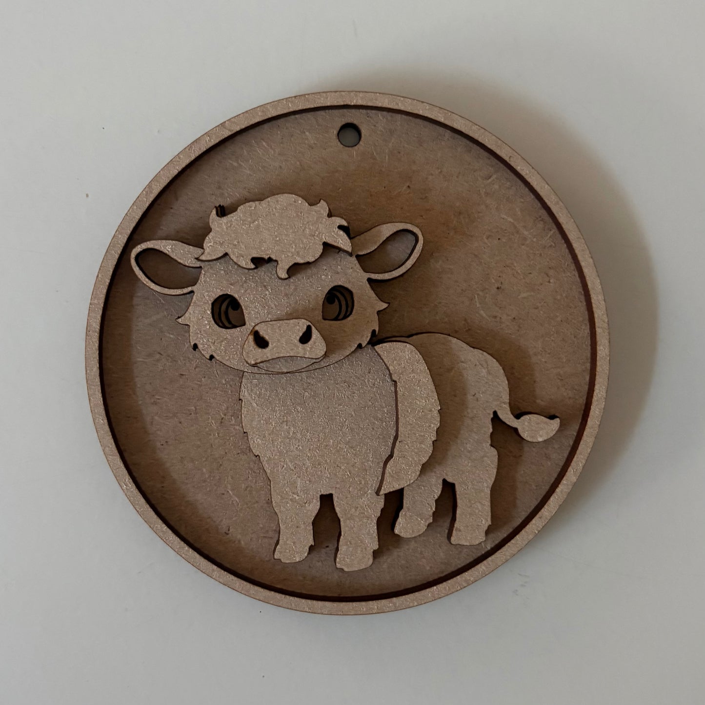 10cm Belted Cow Round Bauble