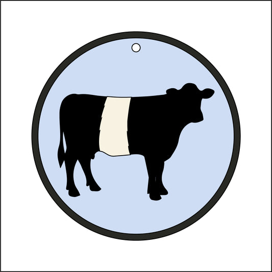 10cm Belted Cow Round Bauble