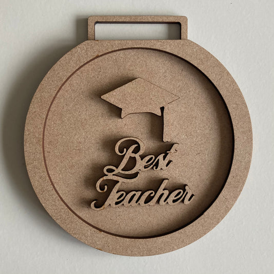 10cm Best Teacher Mortarboard Medal Decoration