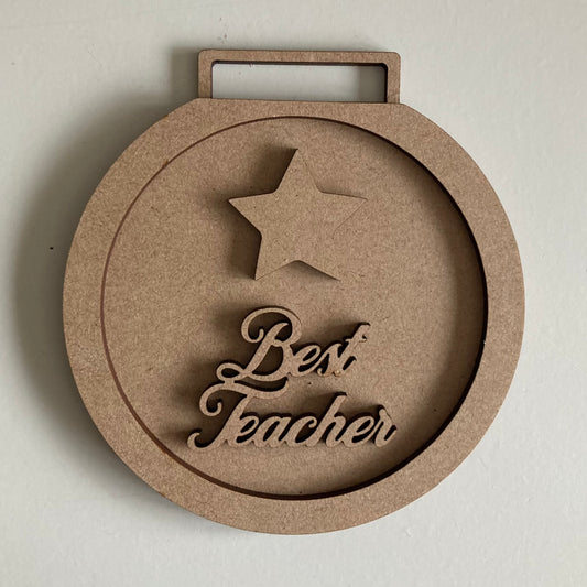 10cm Best Teacher Star Medal Decoration