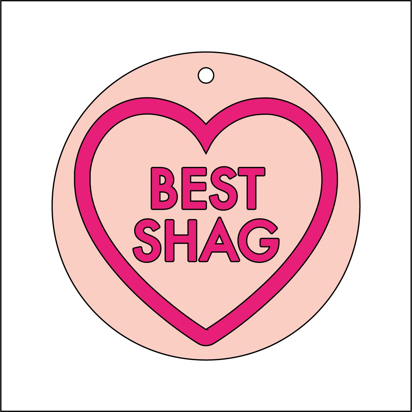 9cm Offensive Love Heart Decoration