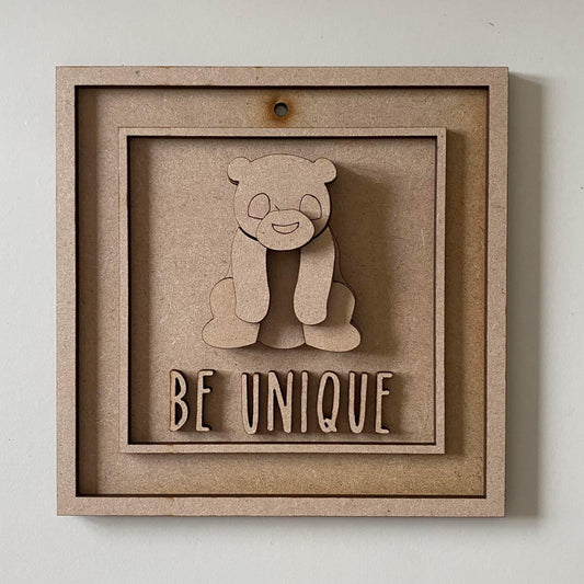 15cm Be Unique Panda Sign