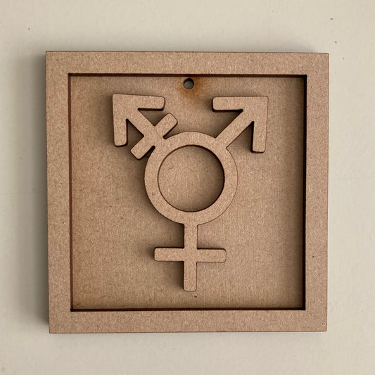 9cm Transgender Symbol Mini Frame