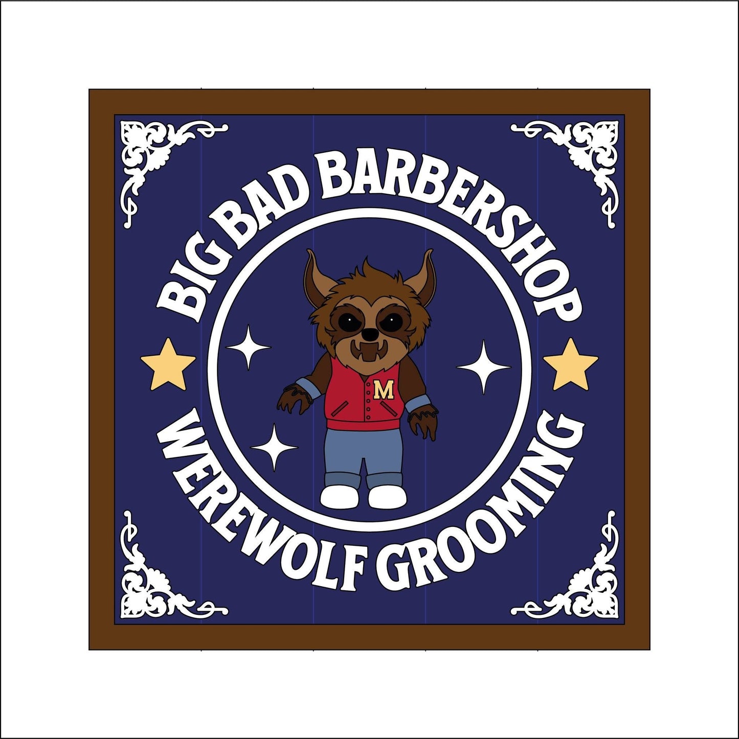 19cm Big Bad Barbershop Sign