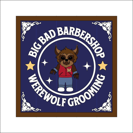 19cm Big Bad Barbershop Sign