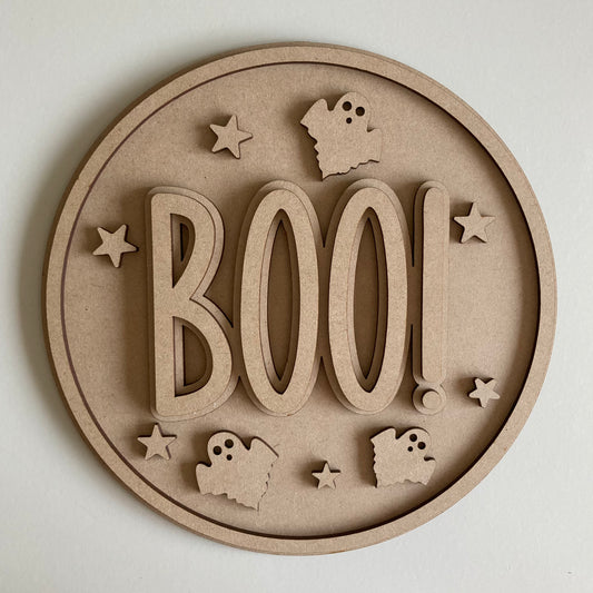 20cm Boo Sign