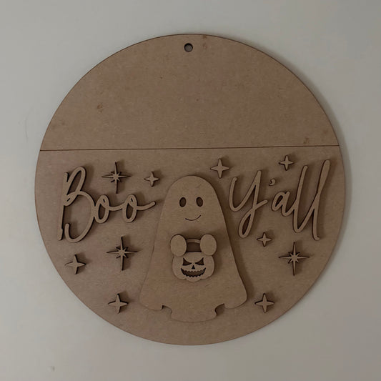 20cm Boo Y'all Sign