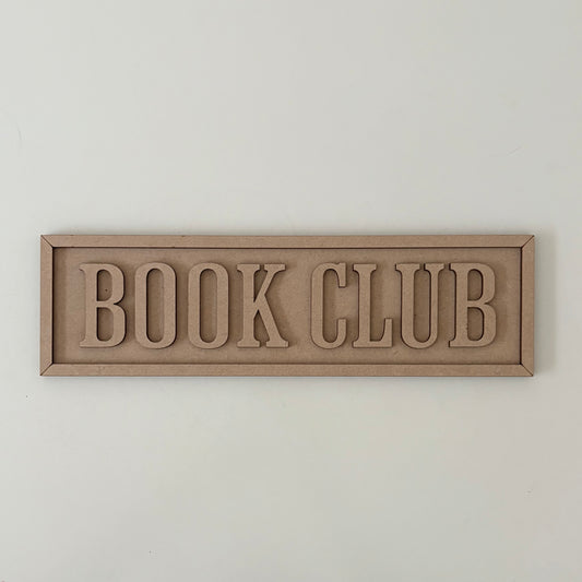 30cm Book Club Rectangle Sign