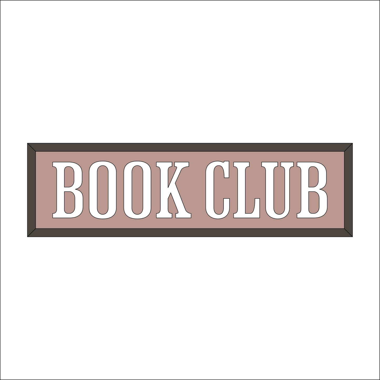 30cm Book Club Rectangle Sign