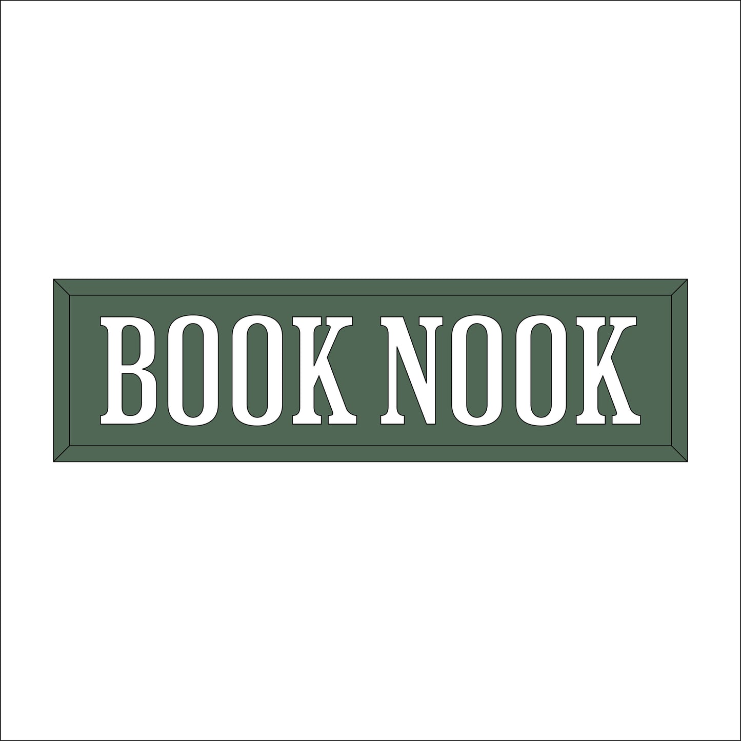 30cm Book Nook Rectangle Sign