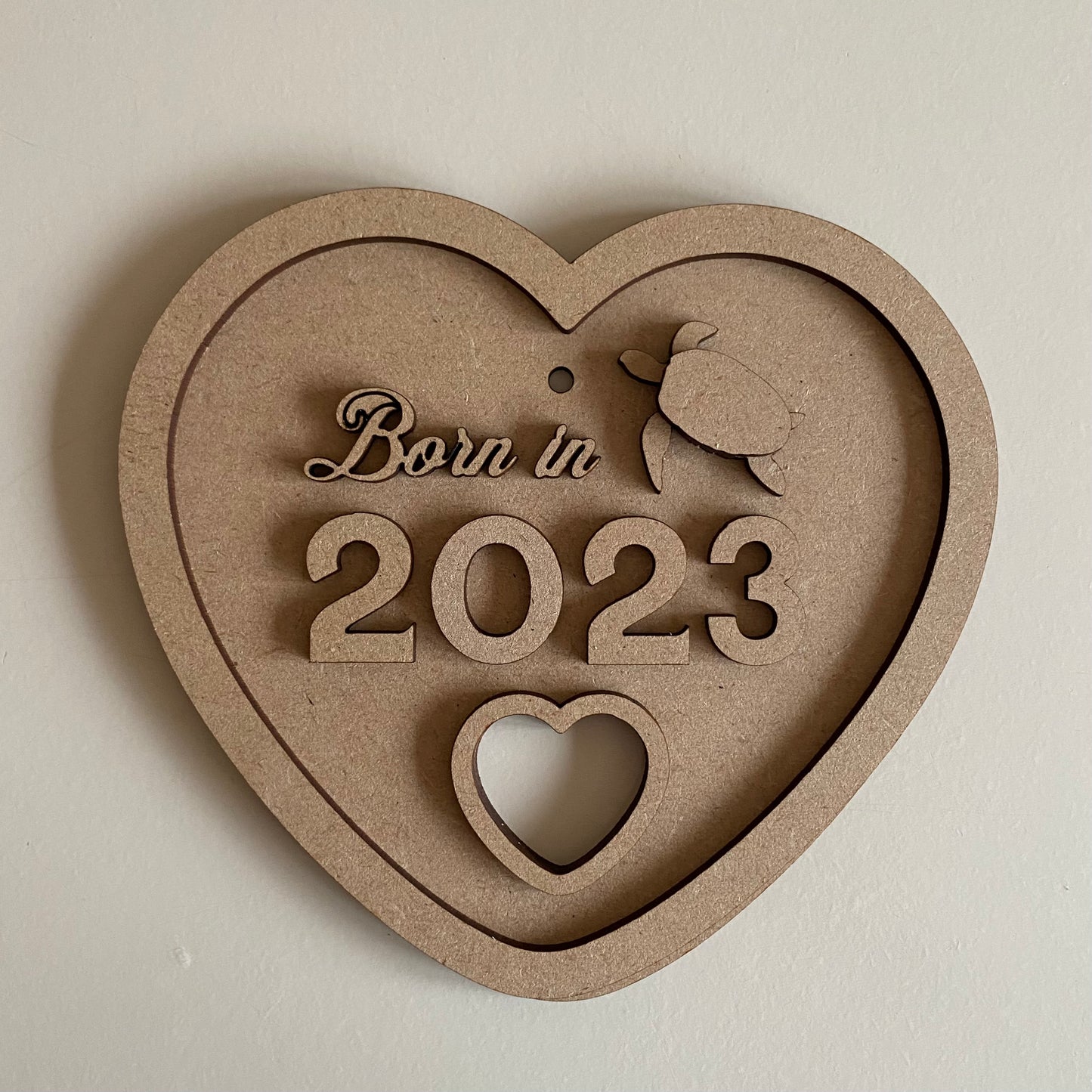 15cm Born In 2026 Heart - Turtle Sign