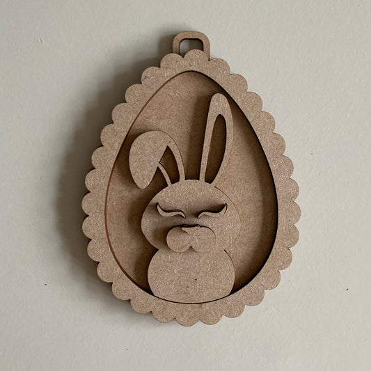 13cm Bunny Scalloped Egg Bauble