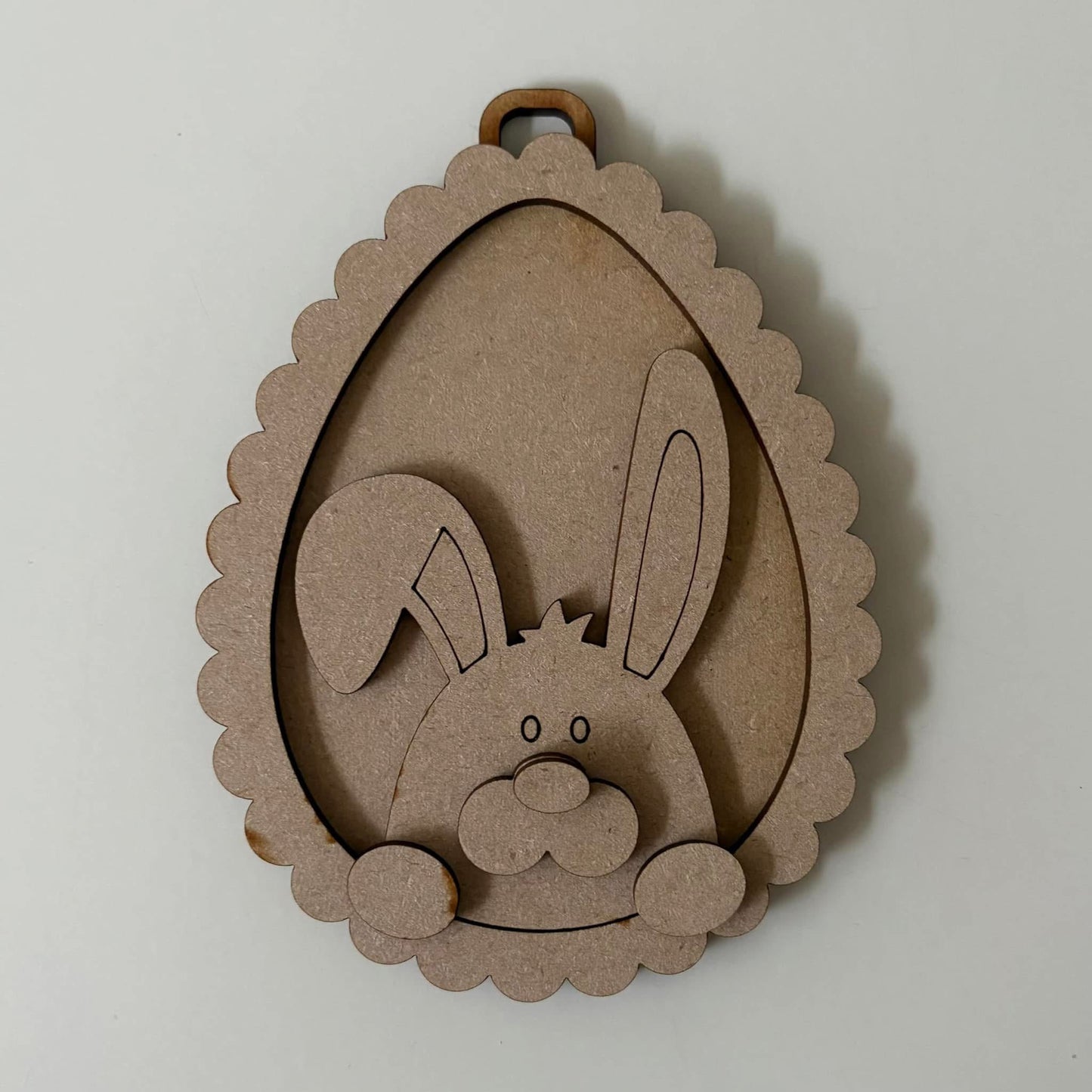 13cm Peeping Bunny Scalloped Egg Bauble