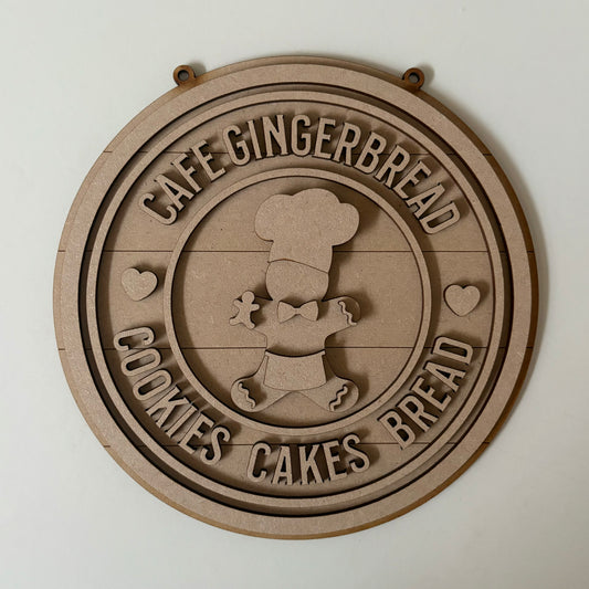 20cm Cafe Gingerbread Sign