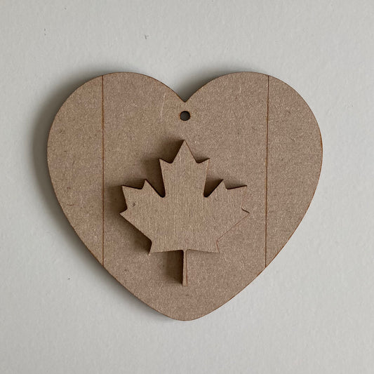 10cm Maple Leaf Heart Decoration