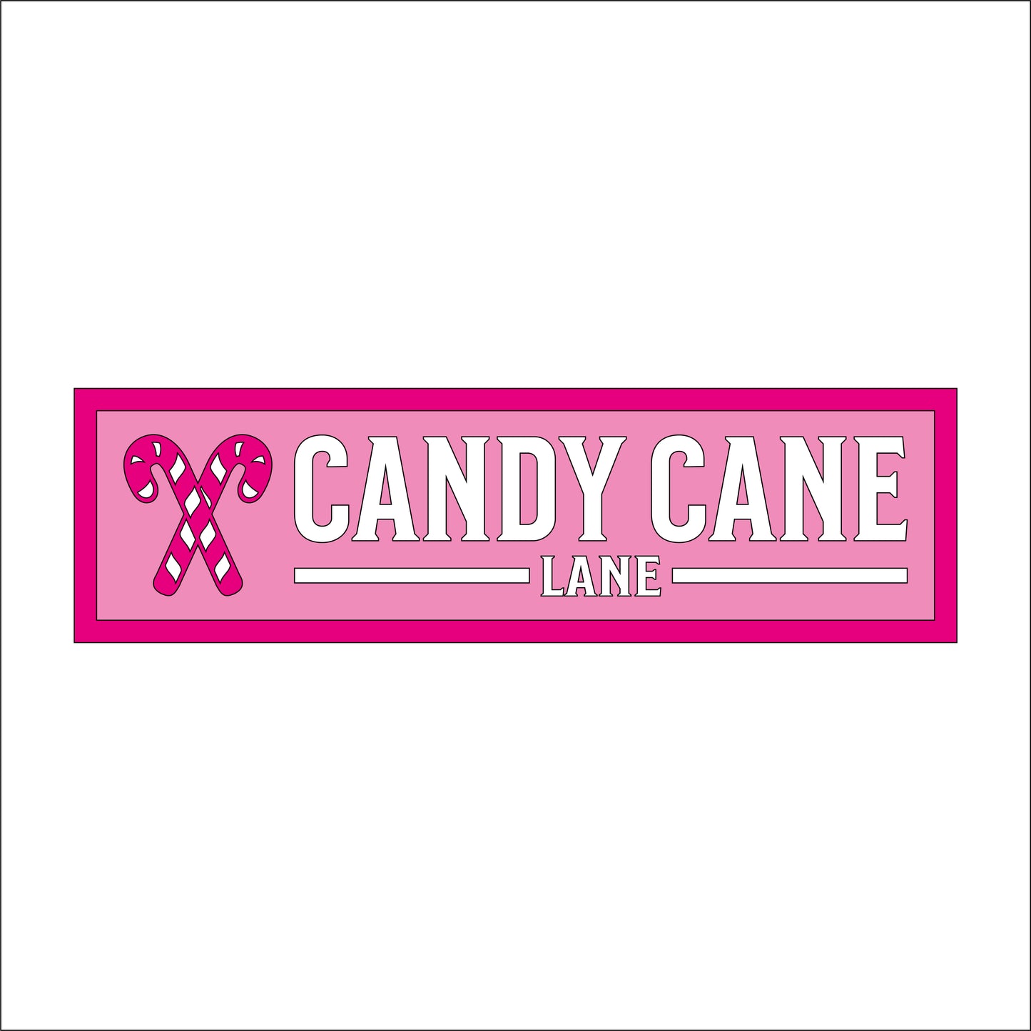 30cm Candy Cane Lane Sign