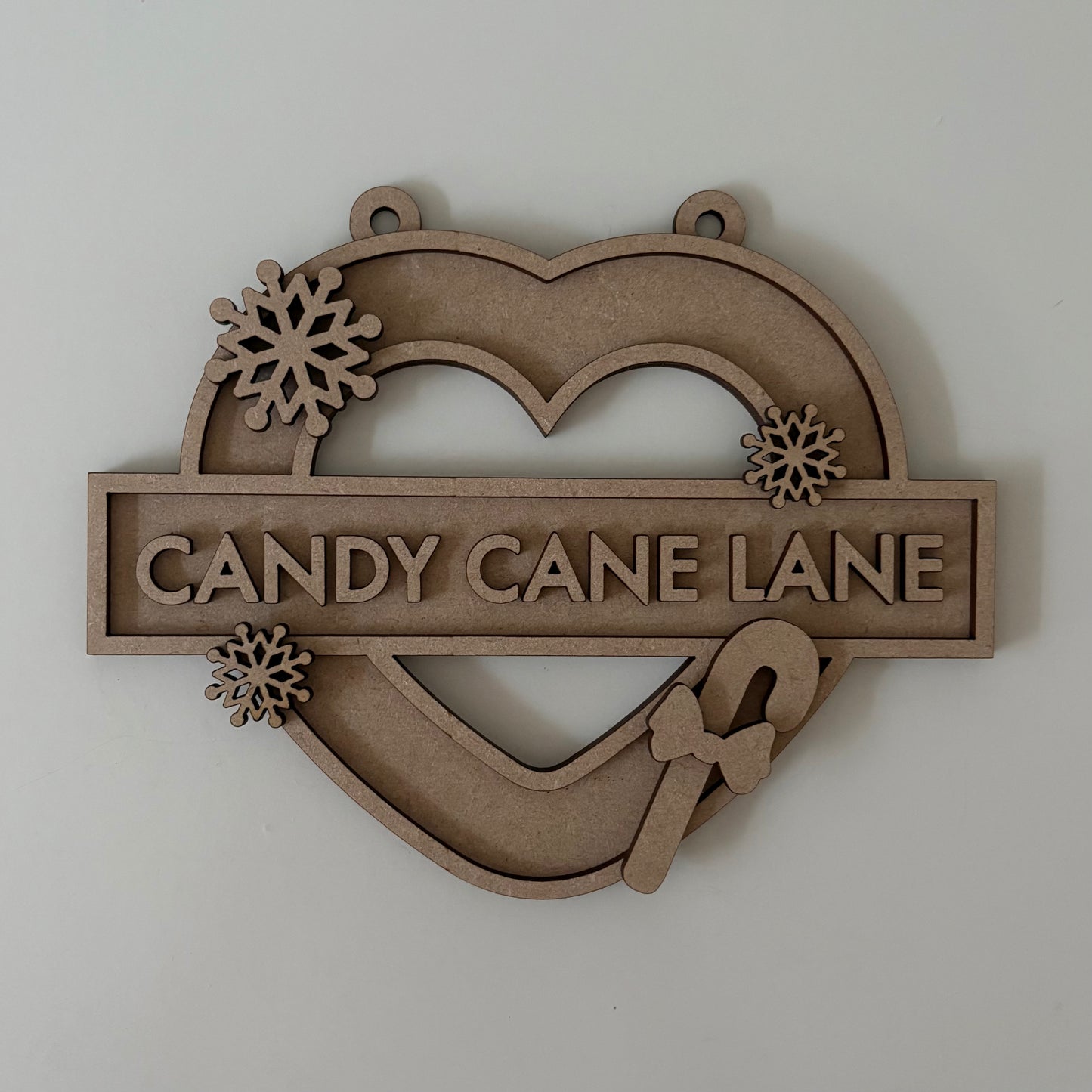 20cm Candy Cane Lane Heart Decoration