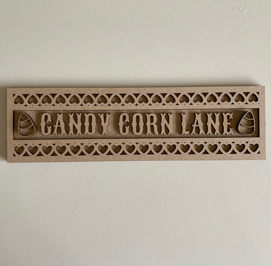 30cm Candy Corn Lane Street Sign