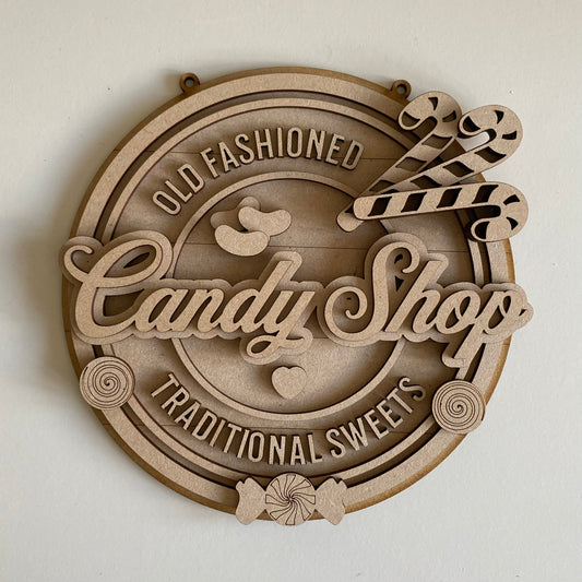 20cm Candy Shop Sign