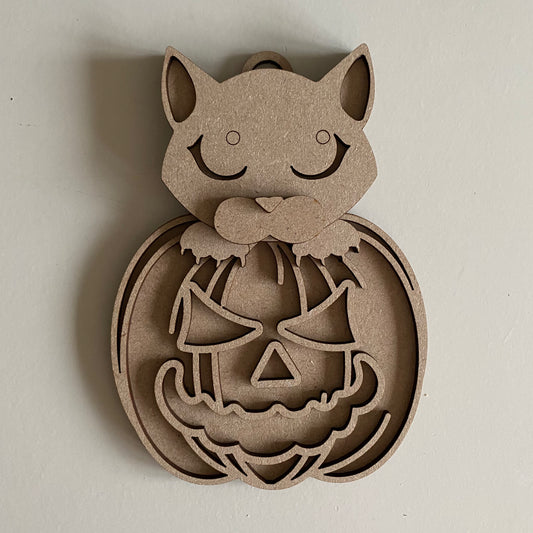15cm Cat In Halloween Pumpkin Decoration