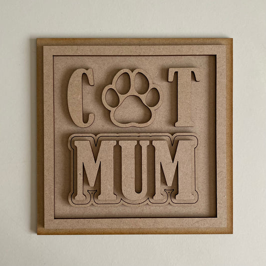 19cm Cat Mum Sign