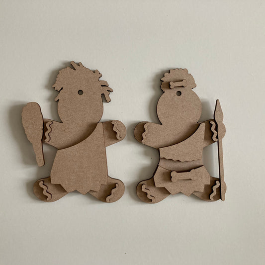 10cm Cave People Gingerbread Characters