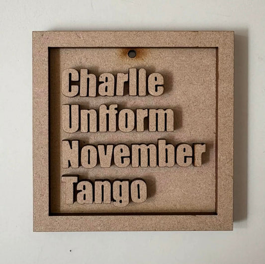 9cm Charlie Uniform November Tango Mini Frame