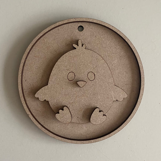 10cm Chick Round Bauble