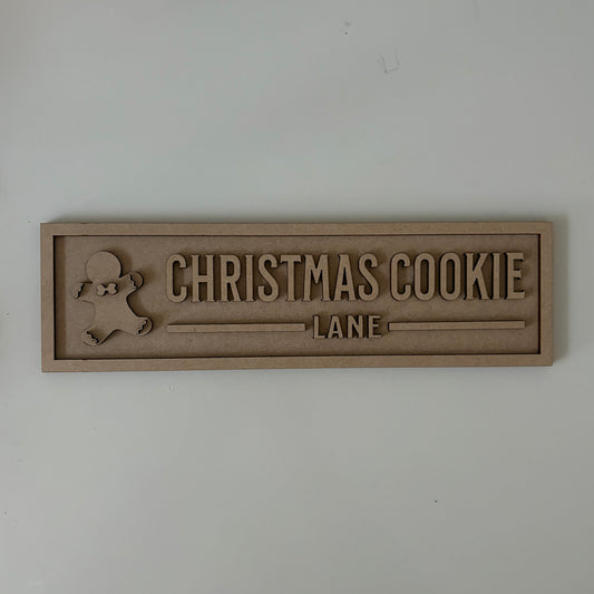 30cm Christmas Cookie Lane Sign