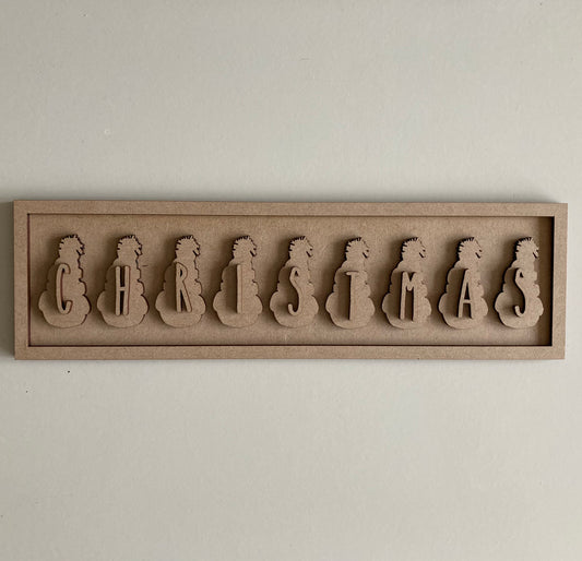 30cm Christmas Snowmen Rectangle Sign