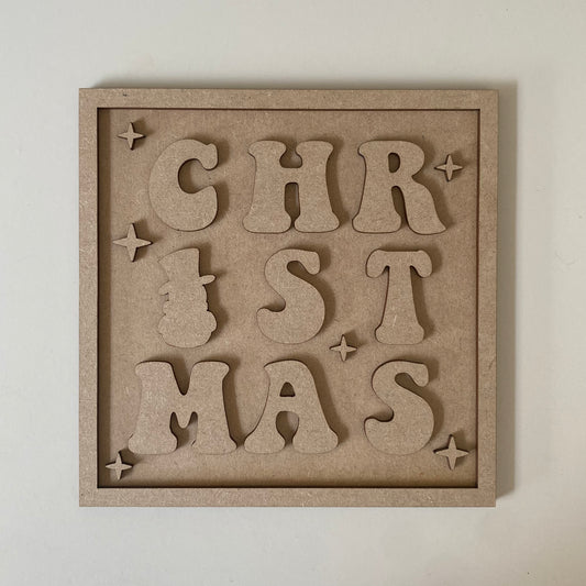 19cm Christmas Snowman Square Sign