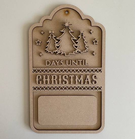30cm Days Until Christmas Christmas Trees Tag