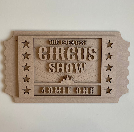 30cm Circus Show Ticket Sign