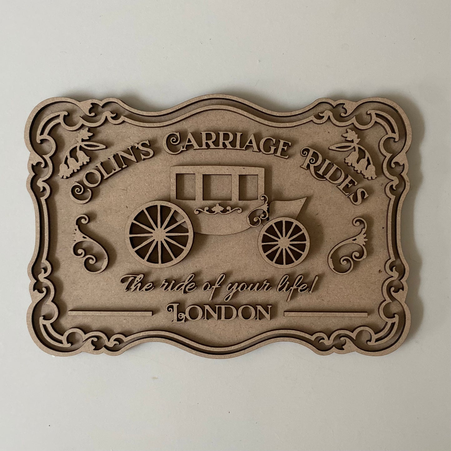 25cm Colin's Carriage Rides Sign