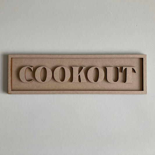 30cm Cookout Rectangle Sign
