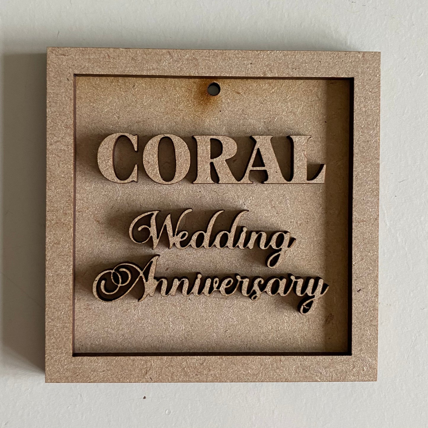Coral Wedding Anniversary Mini Frame