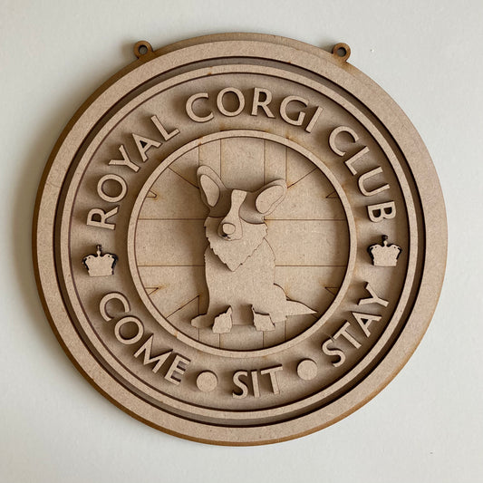 20cm Royal Corgi Club Sign