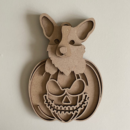 15cm Corgi In Halloween Pumpkin Decoration