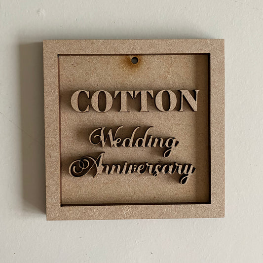 Cotton Wedding Anniversary Mini Frame