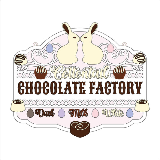 25cm Cottontail Chocolate Factory Fancy Sign