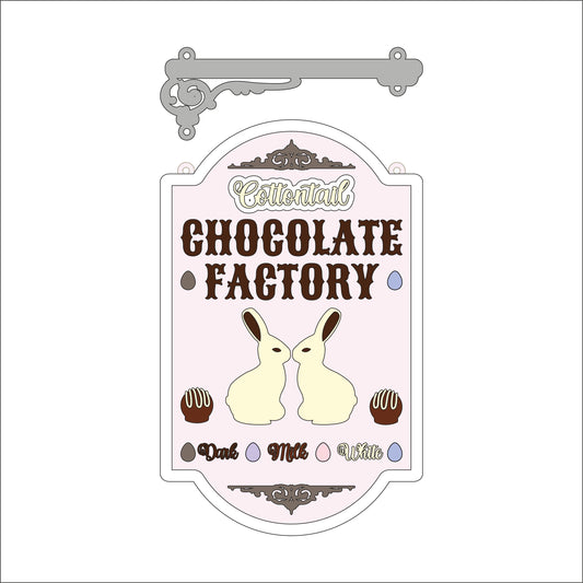 25cm Cottontail Chocolate Factory Hanging Sign