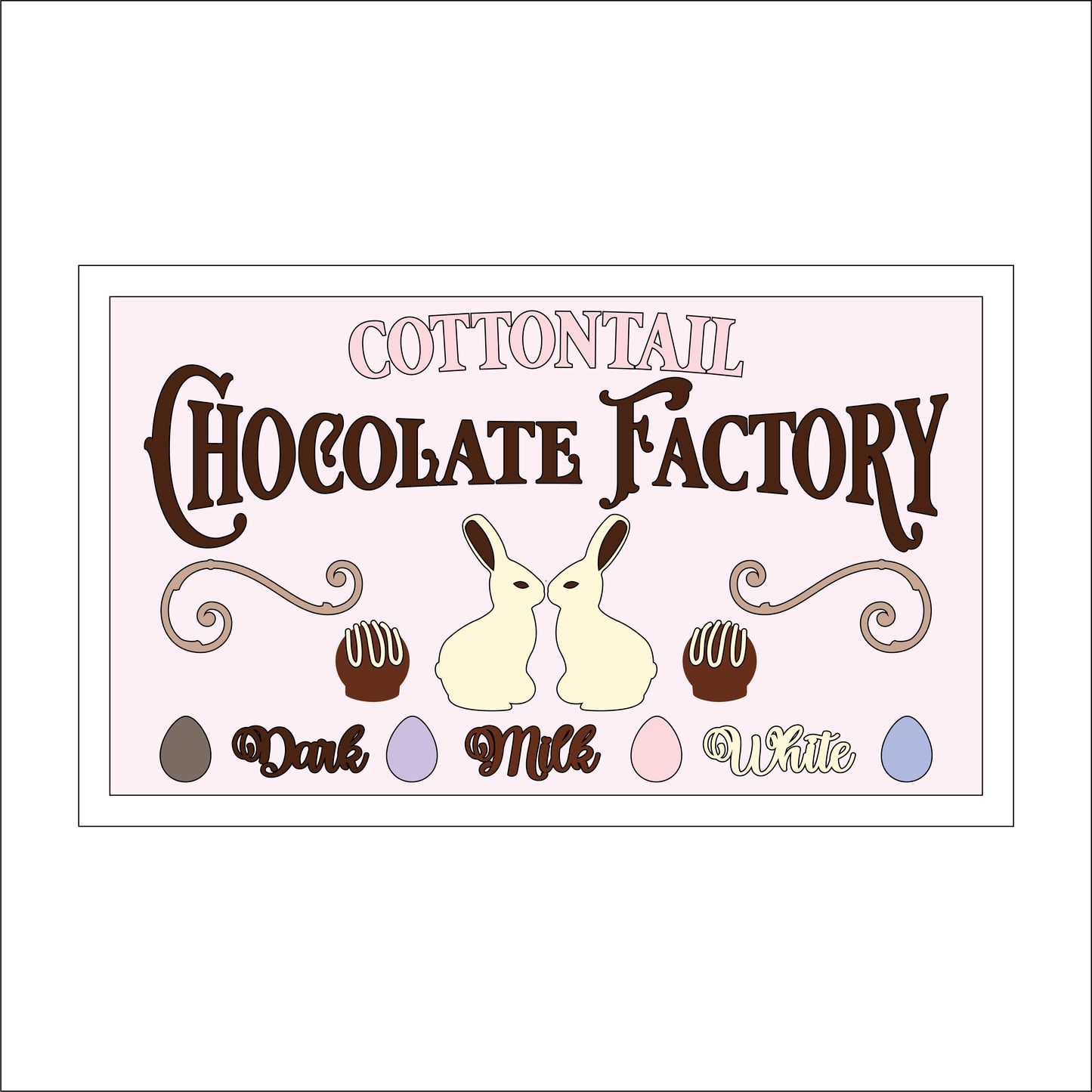 30cm Cottontail Chocolate Factory Sign