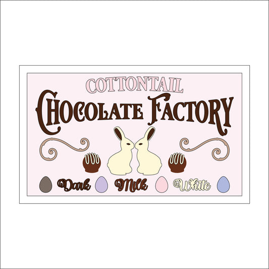 30cm Cottontail Chocolate Factory Sign