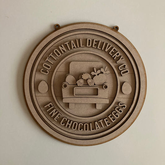 20cm Cottontail Delivery Co Sign